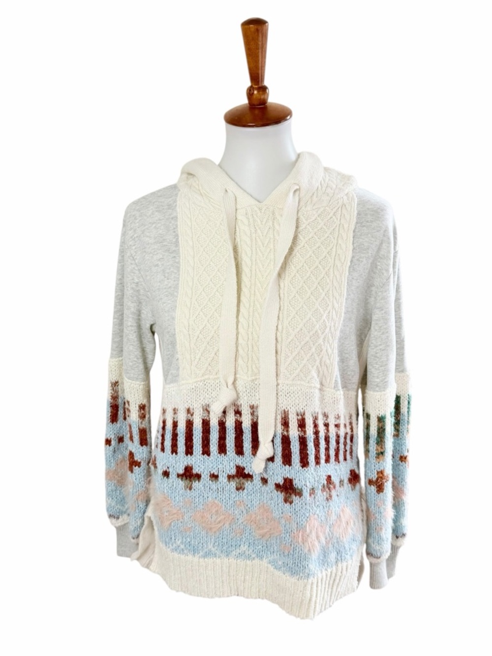 Anthropologie x Daily Practice Sylvia Contrast Sweater Hoodie Size XXS - Picture 2 of 5